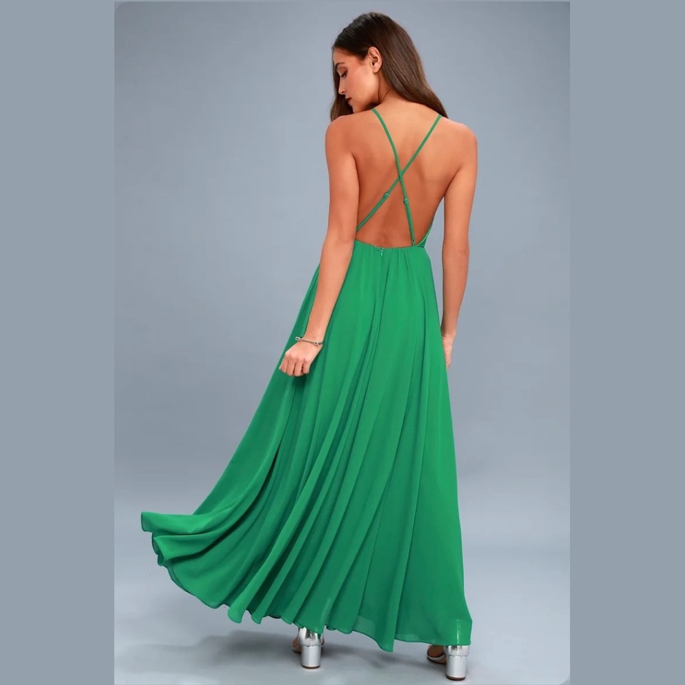 Lulu’s Mythical Kind of Love Green Maxi Dress
